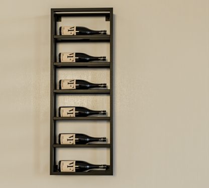 VanFrerichs eenbijzes stalen wijnrek aan de muur